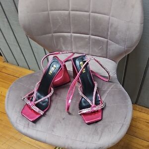 Miss Lola Fuchsia Strappy Heels